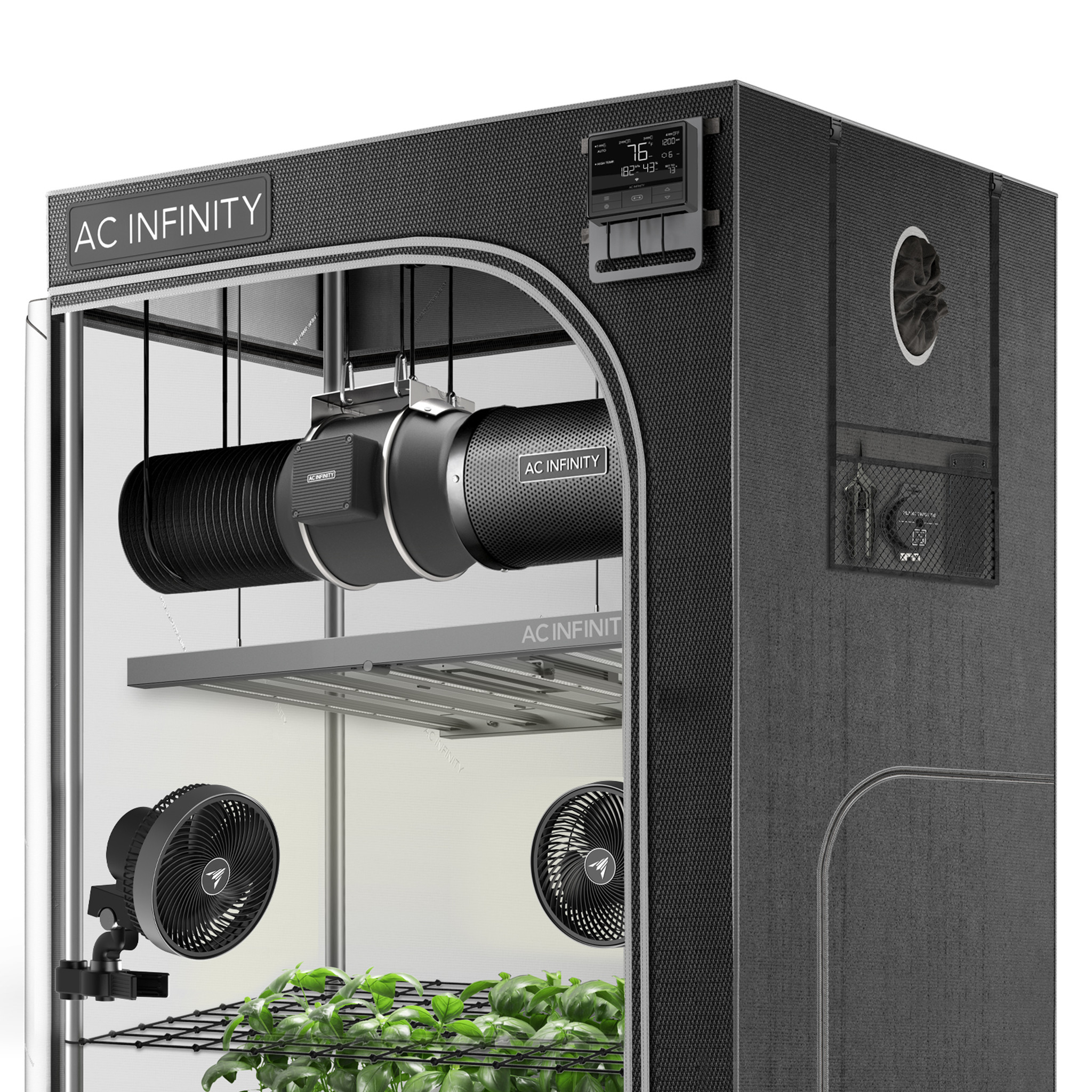 AC Infinity Advance Grow Zelt-System PRO 120x120x200cm 500W 4-Pflanzen-Set